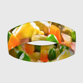 Повязка на голову 3D с принтом Весь в оливье ,  |  | salat | новый год | оливье | салат