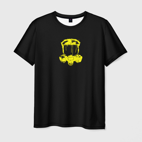 Мужская футболка 3D с принтом Биологическая опасность toxic желтый в Санкт-Петербурге, 100% полиэфир | прямой крой, круглый вырез горловины, длина до линии бедер | biohazard | toxic | атака | био | война | газ | гражданская оборона | заражение | опасность | противогаз | токсин | токсчично