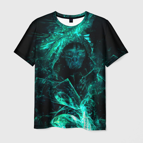 Мужская футболка 3D с принтом Korvo green в Кировске, 100% полиэфир | прямой крой, круглый вырез горловины, длина до линии бедер | dishonored | disonord | game | games | дисонорд | игра | игры