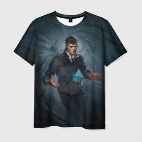 Мужская футболка 3D с принтом Dishonored art в Санкт-Петербурге, 100% полиэфир | прямой крой, круглый вырез горловины, длина до линии бедер | dishonored | disonord | game | games | дисонорд | игра | игры