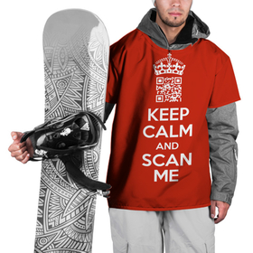 Накидка на куртку 3D с принтом Keep calm and scan me: fuck off. , 100% полиэстер |  | crown | cute | keep calm and scan me | qr code | qr код | royal motto | королевский девиз | корона | милый | пошел ты | успокойся и просканируй меня