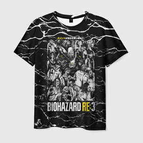 Мужская футболка 3D с принтом Biohazard RE3 в Петрозаводске, 100% полиэфир | прямой крой, круглый вырез горловины, длина до линии бедер | game | games | re | resident evil | игра | игры | обитель зла | резедент эвил | реседент ивел