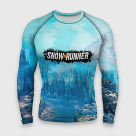 Мужской рашгард 3D с принтом SnowRunner СноуРаннер логотип ,  |  | race | snowrunner | гонки | гонки по бездорожью | гоночные игры | зимние гонки | снежные гонки | снежный бегун | сноу раннер | сноураннер