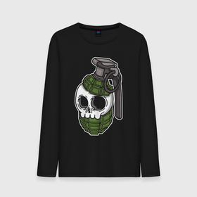 Мужской лонгслив хлопок с принтом Skull grenade в Белгороде, 100% хлопок |  | bones | check | grenade | hype | metal | orbits | skull | глазницы | граната | кости | металл | хайп | чека | череп