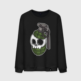 Мужской свитшот хлопок с принтом Skull grenade в Санкт-Петербурге, 100% хлопок |  | bones | check | grenade | hype | metal | orbits | skull | глазницы | граната | кости | металл | хайп | чека | череп