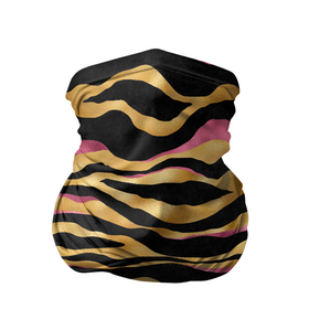 Бандана-труба 3D с принтом тигровый окрас Gold Pink в Санкт-Петербурге, 100% полиэстер, ткань с особыми свойствами — Activecool | плотность 150‒180 г/м2; хорошо тянется, но сохраняет форму | 2022 | год тигра | новый год | новый год 2022 | символ года | тигр | тигренок | тигрица | тигры