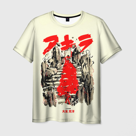 Мужская футболка 3D с принтом Akira | Акира в Санкт-Петербурге, 100% полиэфир | прямой крой, круглый вырез горловины, длина до линии бедер | akira | anime | manga | акира | аниме | манга