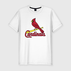 Мужская футболка хлопок Slim с принтом St. Louis Cardinals , 92% хлопок, 8% лайкра | приталенный силуэт, круглый вырез ворота, длина до линии бедра, короткий рукав | baseball | bat | bird | sport | st louis | team | usa | бейсбол | бита | птица | сентлуис | спорт | сша