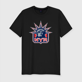 Мужская футболка хлопок Slim с принтом Нью Йорк Рейнджерс | New York Rangers , 92% хлопок, 8% лайкра | приталенный силуэт, круглый вырез ворота, длина до линии бедра, короткий рукав | hockey | new york | new york rangers | nhl | rangers | usa | нхл | ньюйорк | ньюйорк рейнджерс | рейнджерс | спорт | сша | хоккей | шайба