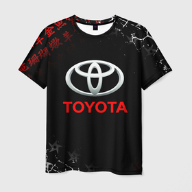 Мужская футболка 3D с принтом TOYOTA JAPAN RED STYLE   ТОЙОТА ЯПОНИЯ в Белгороде, 100% полиэфир | прямой крой, круглый вырез горловины, длина до линии бедер | auto | sport | toyota | авто | автомобиль | автомобильные | бренд | марка | машины | спорт | тойота