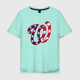 Мужская футболка хлопок Oversize с принтом Washington Nationals   baseball team в Белгороде, 100% хлопок | свободный крой, круглый ворот, “спинка” длиннее передней части | baseball | flag | sport | team | washington | бейсбол | вашингтон | спорт | сша | флаг