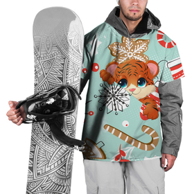 Накидка на куртку 3D с принтом ТИГРЁНОК | ГОД ТИГРА в Новосибирске, 100% полиэстер |  | Тематика изображения на принте: 2021 | new year | амурский тигр | деда мороза | к нам приходит | как у всех | клауса | костюм | милый | нг | новогодний | новый год | подарок | праздник | рекомендации | рождество | санты | снег | снежинки