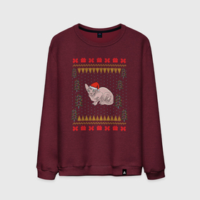 Мужской свитшот хлопок с принтом Сфинкс рождественский свитер , 100% хлопок |  | christmas | sphynx | ugly sweater | вечеринка | домашний питомец | животные | киска | костюм | коты | кошки | кристмас | новогодние праздники | новый год | рождественский свитер | рождество | санта клаус | сфинкс