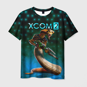 Мужская футболка 3D с принтом XCOM ИКС КОМ рептилия в Новосибирске, 100% полиэфир | прямой крой, круглый вырез горловины, длина до линии бедер | alien | lizard | reptile | snake | ufo | xcom | вторжение инопланетян | змея | икс ком | икском | инопланетное вторжение | инопланетянин | нло | пришелец | ящер | ящерица