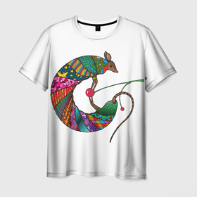 Мужская футболка 3D с принтом Броненосец , 100% полиэфир | прямой крой, круглый вырез горловины, длина до линии бедер | броненосец | вишня | волны | животные | звезды | звери | пазл | радуга | узоры | чешуя