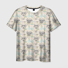 Мужская футболка 3D с принтом Модные Собаки Хипстеры в Санкт-Петербурге, 100% полиэфир | прямой крой, круглый вырез горловины, длина до линии бедер | fashion | hippie | hipster | jazz | nippster | pacific | pacifist | postmodernism | subculture | swag | urba | vintage | битник | винтаж | джаз | клетчатая рубашка | мода | нипстер | пацифик | пацифист | постмодернизм | растаман | стиляга | субку