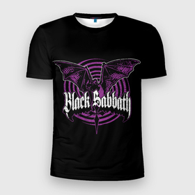 Мужская футболка 3D Slim с принтом Black Sabbat Bat в Кировске, 100% полиэстер с улучшенными характеристиками | приталенный силуэт, круглая горловина, широкие плечи, сужается к линии бедра | alternative | black sabbath | metall | music | rock | альтернатива | блэк саббат | металл | музыка | рок