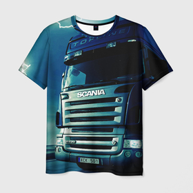 Мужская футболка 3D с принтом SCANIA Дальнобой 2022. в Белгороде, 100% полиэфир | прямой крой, круглый вырез горловины, длина до линии бедер | грузовик | грузоперевозки | дальнобойщик | машина | тягач