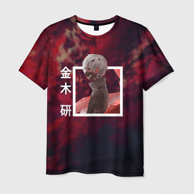 Мужская футболка 3D с принтом Токийский гуль | Tokyo Ghoul, Ken Kaneki | Канеки Кен в Курске, 100% полиэфир | прямой крой, круглый вырез горловины, длина до линии бедер | ken kaneki | tokyo ghoul | канеки | канэки | кен | кэн | токийский гуль | хайсэ сасаки