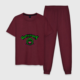 Мужская пижама хлопок с принтом Battletoads Жабы Ропухи , 100% хлопок | брюки и футболка прямого кроя, без карманов, на брюках мягкая резинка на поясе и по низу штанин
 | жабы | зеленый | ропухи | шкрек