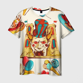Мужская футболка 3D с принтом Странный Цирк в Курске, 100% полиэфир | прямой крой, круглый вырез горловины, длина до линии бедер | Тематика изображения на принте: клоуны | необычный | странный | цирк | шапито