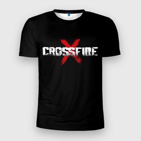 Мужская футболка 3D Slim с принтом CROSSFIREX LOGO ORIGINAL GAME в Петрозаводске, 100% полиэстер с улучшенными характеристиками | приталенный силуэт, круглая горловина, широкие плечи, сужается к линии бедра | counter srtike | cross fire | cross fire x | crossfire | crossfirex | cs | cs go | игра | кросс файр | кросс файр х | кроссфайр