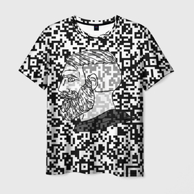 Мужская футболка 3D с принтом QR code | Nordic Gamer , 100% полиэфир | прямой крой, круглый вырез горловины, длина до линии бедер | бородатый мужчина qr code | куар код | кьюар код | мем nordic gamer | мем бородатый мужчина