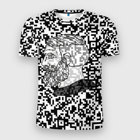 Мужская футболка 3D Slim с принтом QR code | Nordic Gamer , 100% полиэстер с улучшенными характеристиками | приталенный силуэт, круглая горловина, широкие плечи, сужается к линии бедра | бородатый мужчина qr code | куар код | кьюар код | мем nordic gamer | мем бородатый мужчина