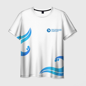 Мужская футболка 3D с принтом Севастопольский ГУ в Курске, 100% полиэфир | прямой крой, круглый вырез горловины, длина до линии бедер | вуз | крым | севастополь | севгу | универ