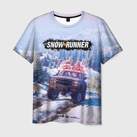 Мужская футболка 3D с принтом SnowRunner Гонки по бездорожью в Санкт-Петербурге, 100% полиэфир | прямой крой, круглый вырез горловины, длина до линии бедер | Тематика изображения на принте: auto | car | race | snowrunner | авто | автомобиль | гонки | гонки по бездорожью | гоночные игры | джип | зимние гонки | машина | пикап | снежные гонки | снежный бегун | сноу раннер | сноураннер | тачка