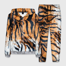 Мужской костюм 3D с принтом Шкура тигра (Новый год 2022) в Новосибирске, 100% полиэстер | Манжеты и пояс оформлены тканевой резинкой, двухслойный капюшон со шнурком для регулировки, карманы спереди | 2022 | год тигра | новый год | новый год 2022 | символ года | тигр | тигренок | тигрица | тигры