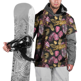 Накидка на куртку 3D с принтом Тропические листья микс в Екатеринбурге, 100% полиэстер |  | джунгли | лето | листья | паттерн | тропики | тропические листья