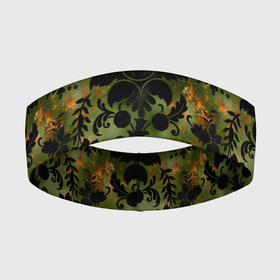 Повязка на голову 3D с принтом Темные тропические листья в Курске,  |  | Тематика изображения на принте: джунгли | лето | листья | тропики | тропические листья