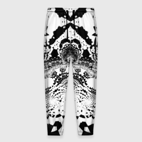 Мужские брюки 3D с принтом Коллекция Journey Черно-белый 574-1 Дополнение 1 в Новосибирске, 100% полиэстер | манжеты по низу, эластичный пояс регулируется шнурком, по бокам два кармана без застежек, внутренняя часть кармана из мелкой сетки | abstraction | black | black and white | fractal | monochrome | symmetrical | white | абстракция | белый | монохромный | на витрину | симметричный | фрактал | черно белый | черный
