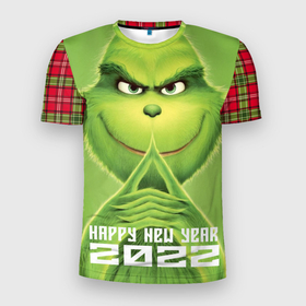 Мужская футболка 3D спортивная с принтом winter grinchh в Екатеринбурге, 100% полиэстер с улучшенными характеристиками | приталенный силуэт, круглая горловина, широкие плечи, сужается к линии бедра | 2020 | 2021 | 2022 | америка | дед мороз | декабрь | дисней | зеленый | зима | злодей | классная | крутая | новый год | подарки | праздник | россия | январь