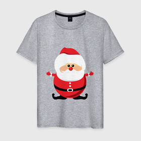 Мужская футболка хлопок с принтом игрушка дед мороз в Кировске, 100% хлопок | прямой крой, круглый вырез горловины, длина до линии бедер, слегка спущенное плечо. | дед мороз | новый год | подарок | праздник | рождество