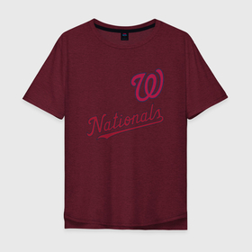 Мужская футболка хлопок Oversize с принтом Washington Nationals   baseball team в Белгороде, 100% хлопок | свободный крой, круглый ворот, “спинка” длиннее передней части | baseball | sport | team | usa | washington | бейсбол | вашингтон | спорт | сша