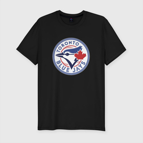Мужская футболка хлопок Slim с принтом Toronto Blue Jays , 92% хлопок, 8% лайкра | приталенный силуэт, круглый вырез ворота, длина до линии бедра, короткий рукав | Тематика изображения на принте: baseball | bird | canada | jay | team | toronto | бейсбол | канада | птица | сойка | торонто