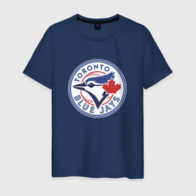 Мужская футболка хлопок с принтом Toronto Blue Jays в Тюмени, 100% хлопок | прямой крой, круглый вырез горловины, длина до линии бедер, слегка спущенное плечо. | baseball | bird | canada | jay | team | toronto | бейсбол | канада | птица | сойка | торонто