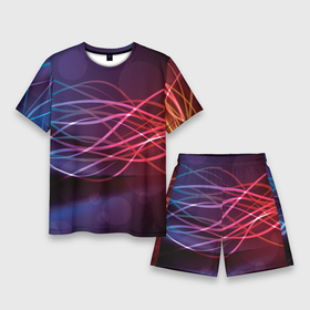 Мужской костюм с шортами 3D с принтом Лучи света Spectrum ,  |  | абстрактные | волна | волна света | излучение | киберпанк | лучи | лучи света | неон | неоновые принты | призма | радуга | рисунок | свет | спектр цветов