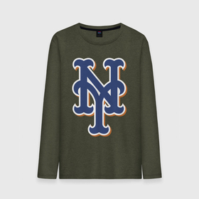 Мужской лонгслив хлопок с принтом New York Mets   baseball team , 100% хлопок |  | baseball | new york mets | team | usa | бейсбол | нью йорк | сша