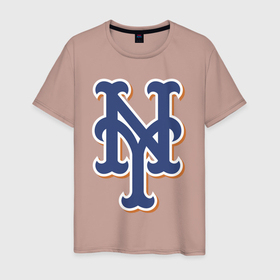 Мужская футболка хлопок с принтом New York Mets   baseball team в Петрозаводске, 100% хлопок | прямой крой, круглый вырез горловины, длина до линии бедер, слегка спущенное плечо. | baseball | new york mets | team | usa | бейсбол | нью йорк | сша
