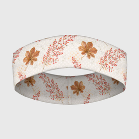 Повязка на голову 3D с принтом осенние листья паттерн в Тюмени,  |  | листочки | листья | осенняя | осень | цветы