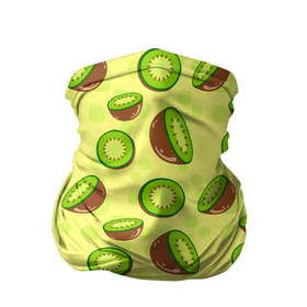 Бандана-труба 3D с принтом Киви паттерн в Курске, 100% полиэстер, ткань с особыми свойствами — Activecool | плотность 150‒180 г/м2; хорошо тянется, но сохраняет форму | qiwi | киви | лето | паттерн | фрукты