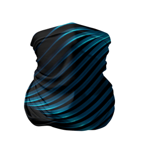 Бандана-труба 3D с принтом Волны голубого металла в Белгороде, 100% полиэстер, ткань с особыми свойствами — Activecool | плотность 150‒180 г/м2; хорошо тянется, но сохраняет форму | абстрактные | волны | металл | неон | светящиеся | синий