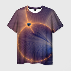 Мужская футболка 3D с принтом Black Hole Tribute design в Петрозаводске, 100% полиэфир | прямой крой, круглый вырез горловины, длина до линии бедер | астрономия | астрофизика | вселенная | галактика | звезда | космос | фрактал | черная дыра