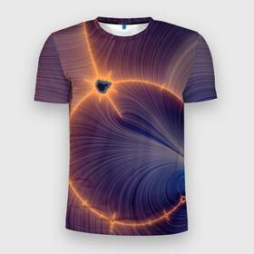 Мужская футболка 3D Slim с принтом Black Hole Tribute design в Новосибирске, 100% полиэстер с улучшенными характеристиками | приталенный силуэт, круглая горловина, широкие плечи, сужается к линии бедра | астрономия | астрофизика | вселенная | галактика | звезда | космос | фрактал | черная дыра