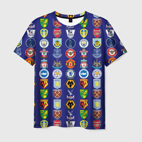 Мужская футболка 3D с принтом Футбольные клубы Английской Премьер Лиги в Тюмени, 100% полиэфир | прямой крой, круглый вырез горловины, длина до линии бедер | english | english premier league | epl | premier league | английская | англия | апл | арсенал | значки | клубы | логотипы | манчестер сити | манчестер юнайтед | премьер лига | челси
