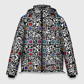 Мужская зимняя куртка 3D с принтом Не нормативная лексика в Екатеринбурге, верх — 100% полиэстер; подкладка — 100% полиэстер; утеплитель — 100% полиэстер | длина ниже бедра, свободный силуэт Оверсайз. Есть воротник-стойка, отстегивающийся капюшон и ветрозащитная планка. 

Боковые карманы с листочкой на кнопках и внутренний карман на молнии. | obscene words | profanity | qr code | qr код | russian swearing | swearing | мат | ненормативная лексика | русский мат