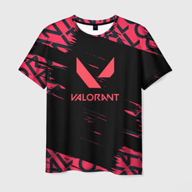 Мужская футболка 3D с принтом Valorant паттерн , 100% полиэфир | прямой крой, круглый вырез горловины, длина до линии бедер | csgo | league of legends | overwatch | rainbow six siege | valorant | валорант | игра | шутер